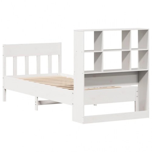 Sengeramme uden madras 90x200 cm massivt fyrretræ hvid
