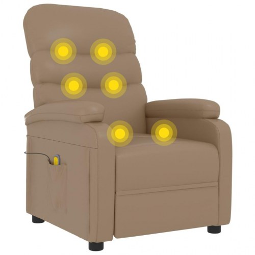 Massagestol kunstlæder cappuccinofarvet