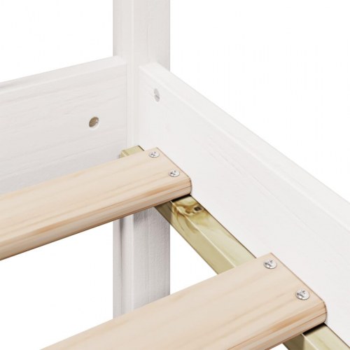 Seng med reol uden madras 90x190 cm massivt fyrretræ hvid