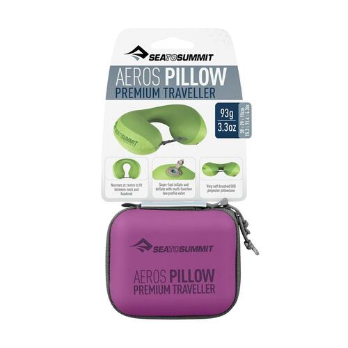 Sea to Summit Aeros Pillow Premium Traveller - oppustelig nakkepude, magenta