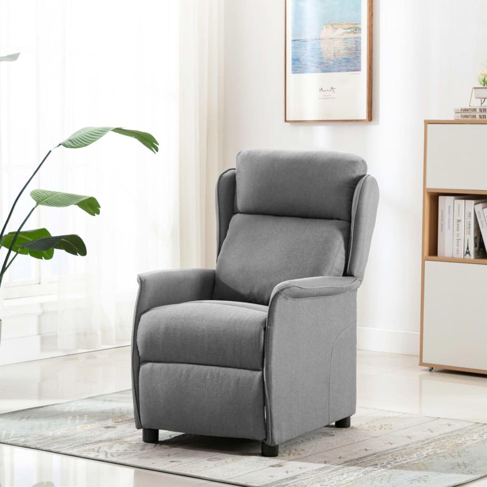 Recliner Stol Lys Grå Stof