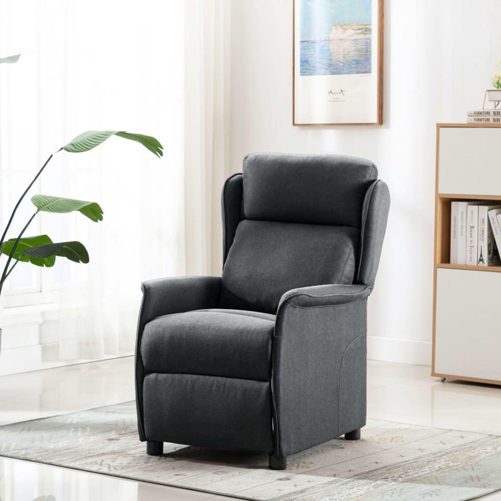 Liggestol i polyester - mørkegrå recliner 66,5 × 94 × 101,5 cm