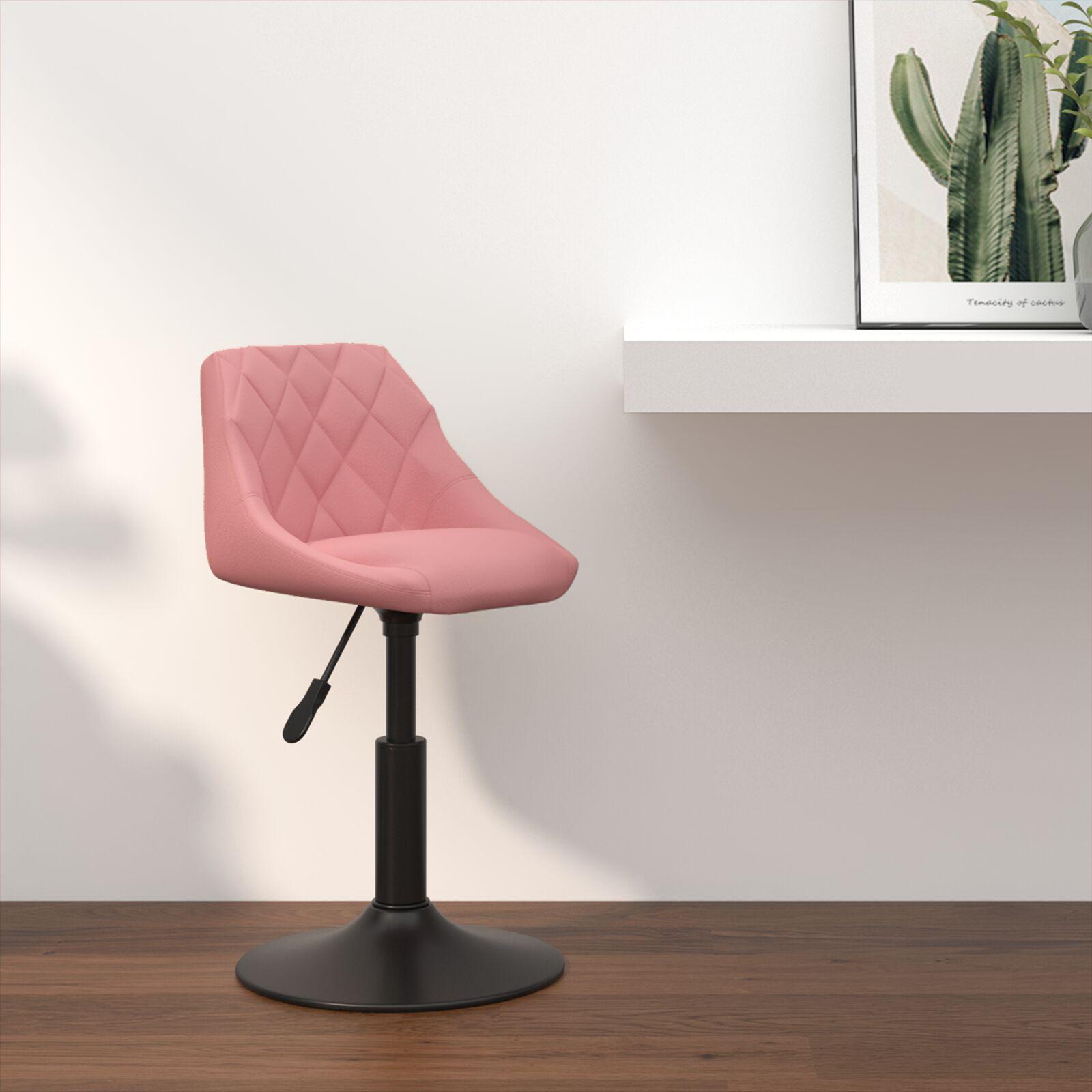 Barbænk Geometrisk Lyserød 46 x 44 x (62.5-77.5) cm Kunstlæder
