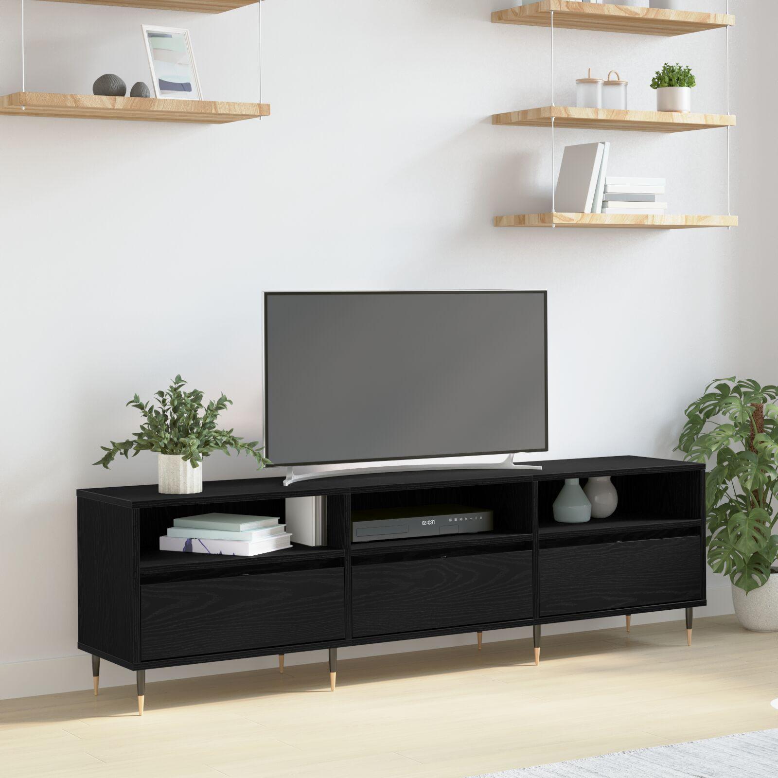 TV-skab Sort eg 150 x 30 x 44.5 cm Konstrueret træ