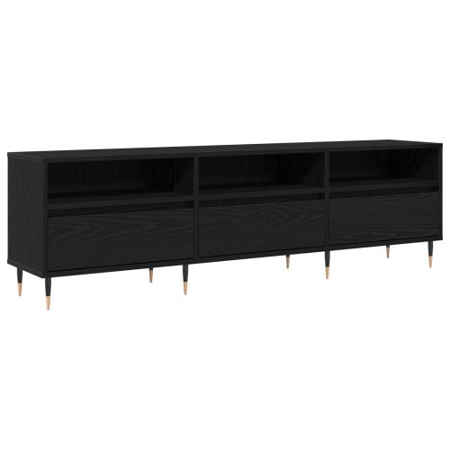 TV-skab Sort egetræ 150x30x44,5 cm Konstrueret træ