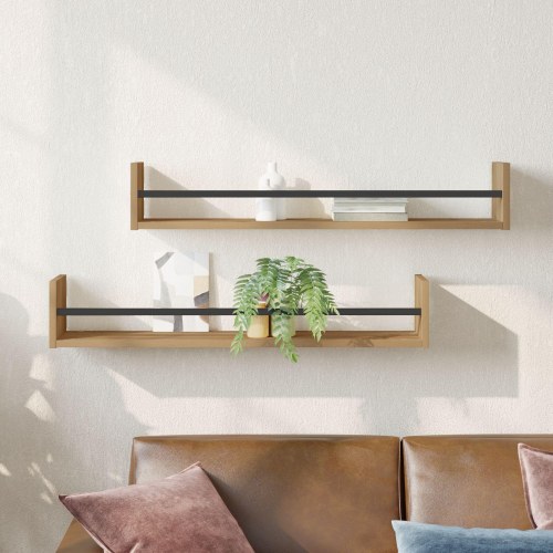 Væghylder 2 stk Artisan Eg 80x16x14 cm Komprimeret Træ