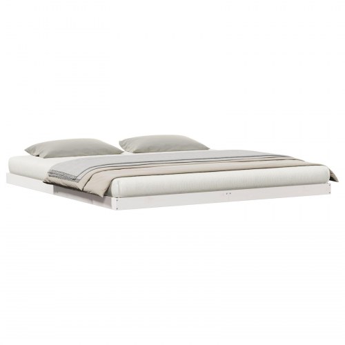 Gulvseng Rammemål 200x220 cm Massivt Træ Fyr