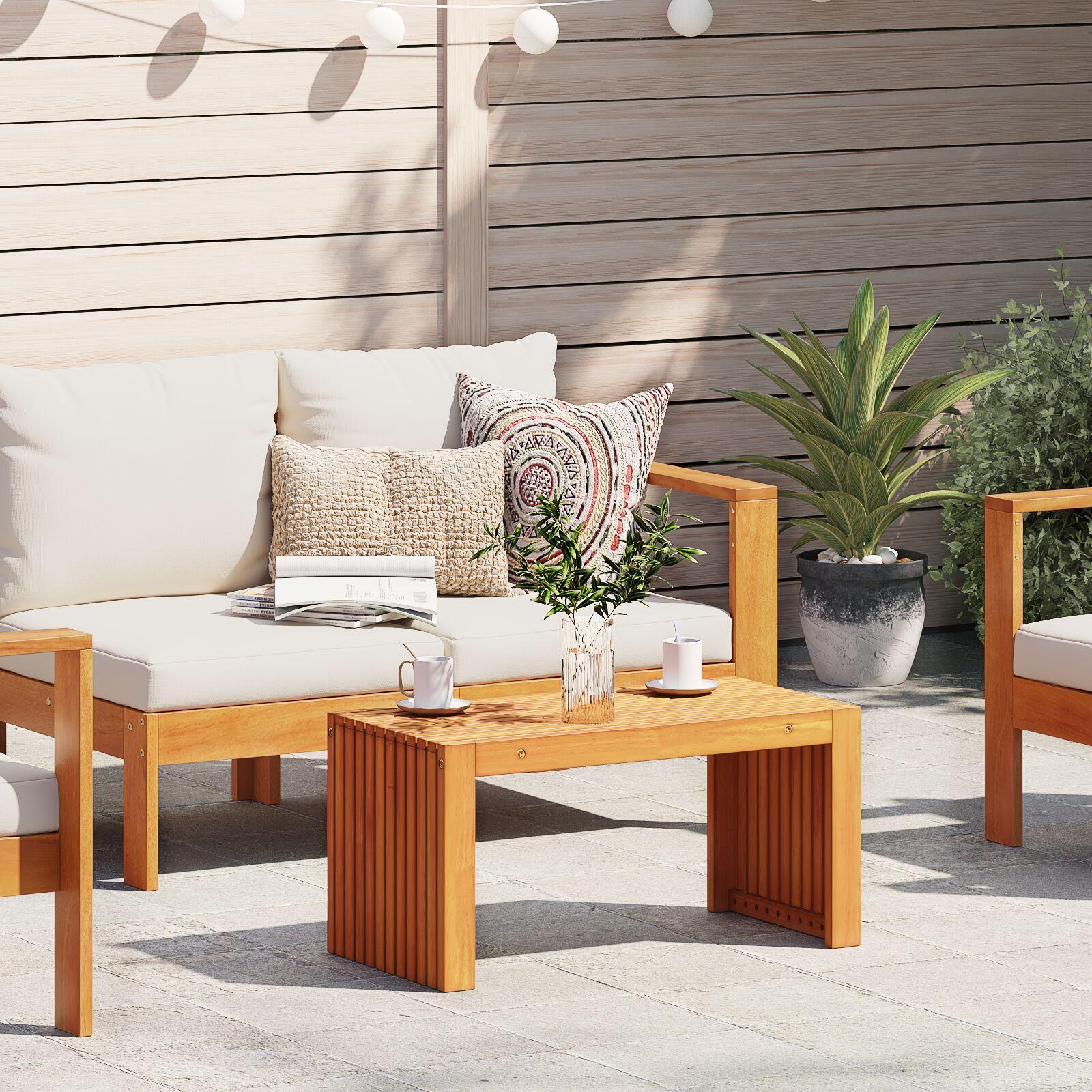 Sofabord Brun 70 x 35 x 35 cm Massivt akacietræ
