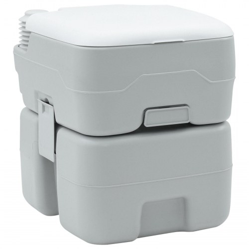 Bærbart toilet i grå og hvid plast, 20 L