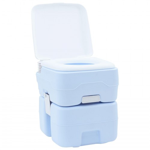 Bærbar Toilet, Lys Blå & Hvid Plast, 20 L