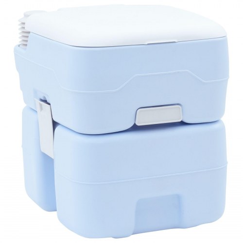 Bærbar Toilet, Lys Blå & Hvid Plast, 20 L