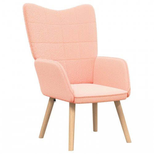 Afslapningsstol Pink Krøllet Uldlignende Stof