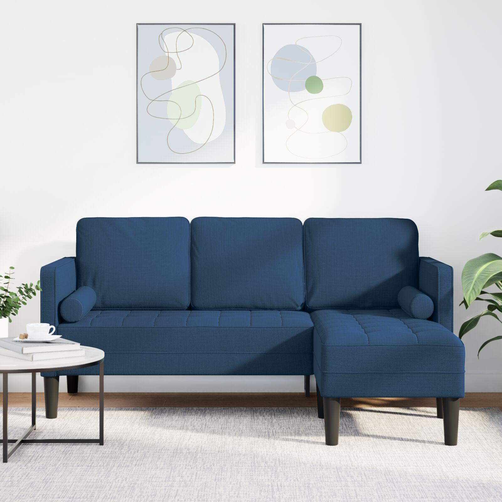 Sofa Sæt Blå 173 x 131 x 67 cm Stof