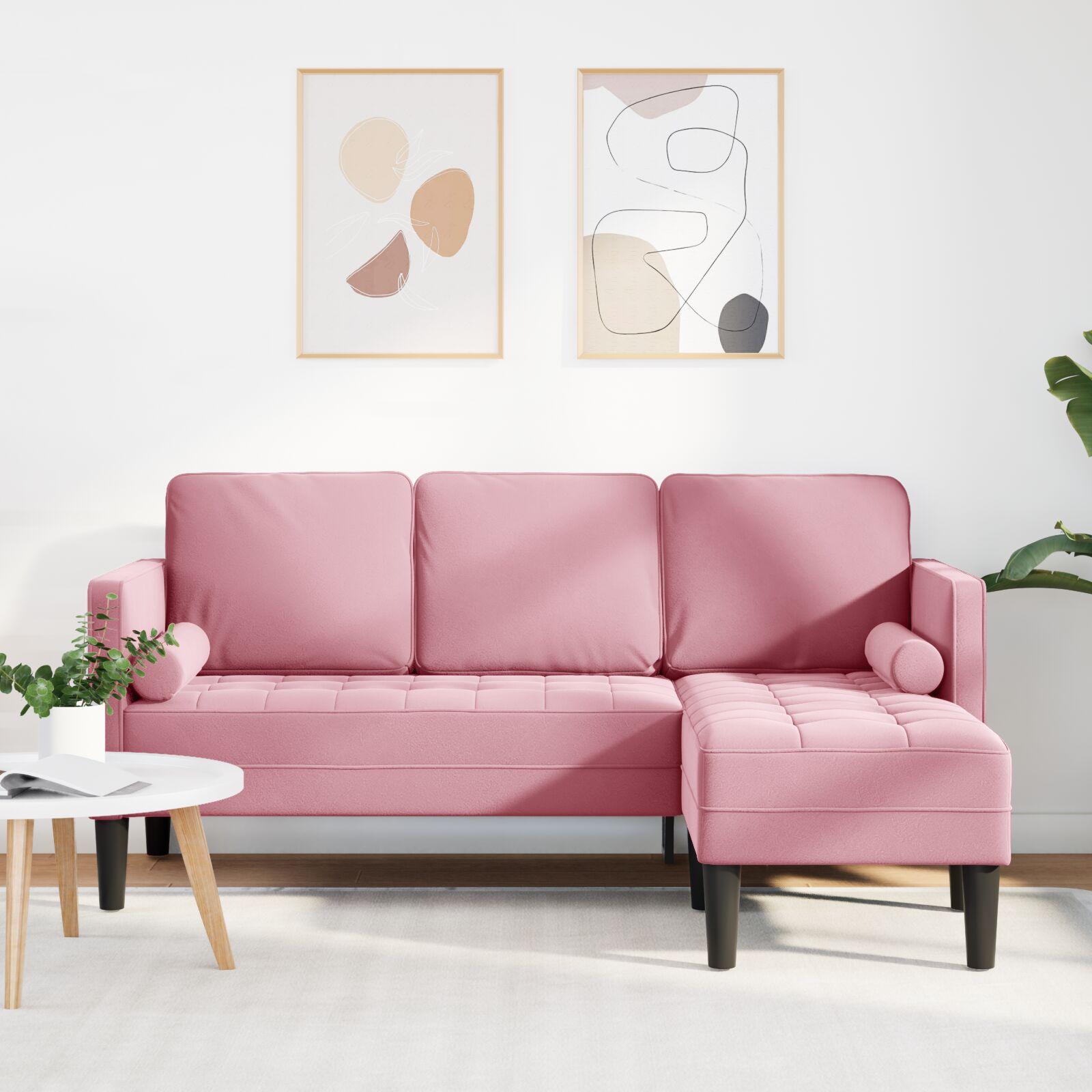 Sofa Sæt Støvet Pink 173 x 131 x 67 cm Fløjl