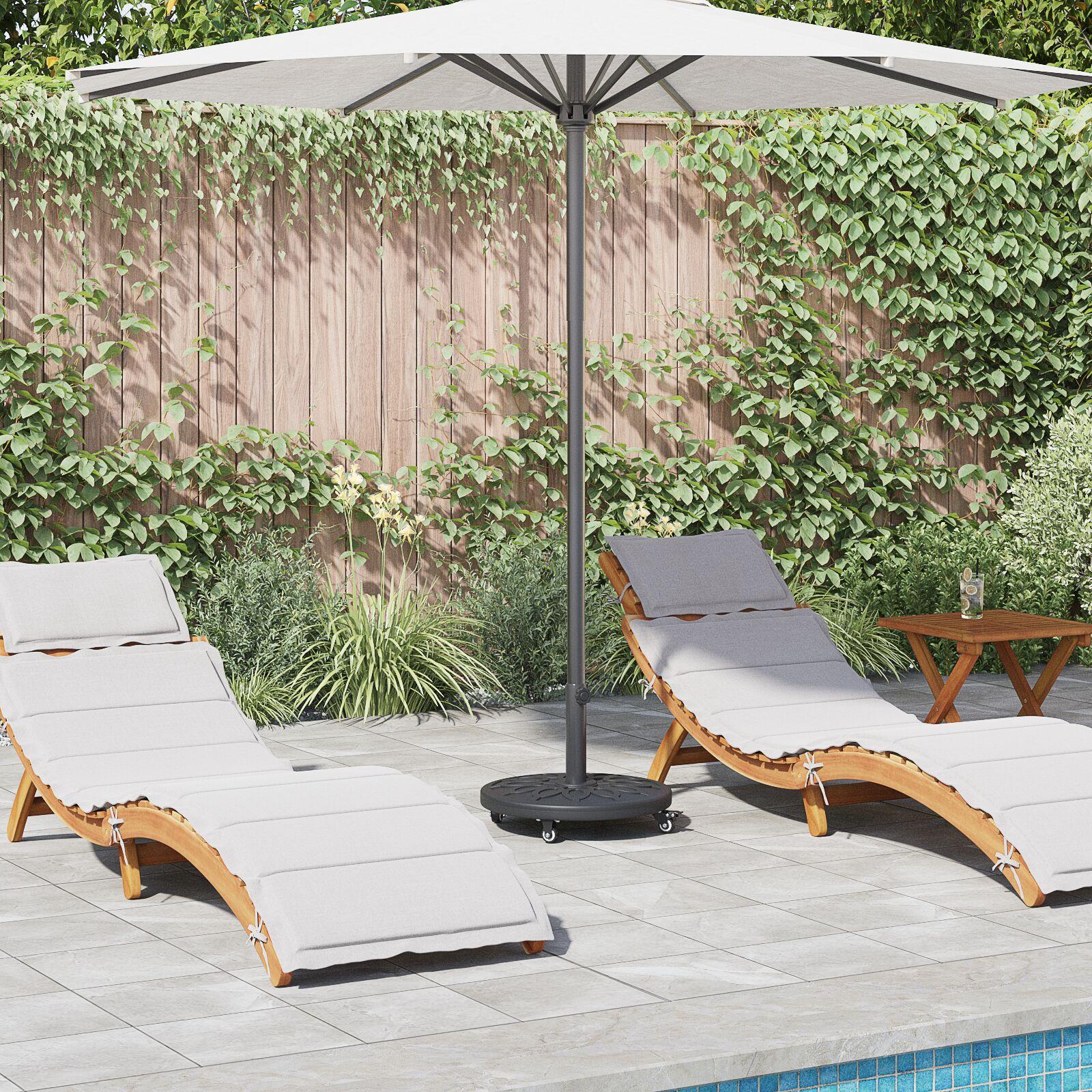 Parasol Base med Hjul til Ø38-48 mm Stænger 13 kg Rund