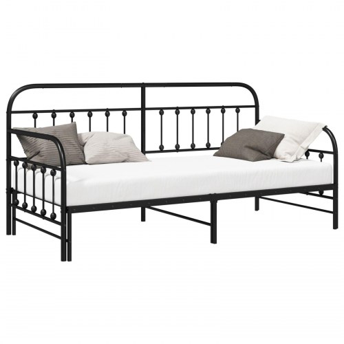 Dagbedramme med sovesofa Sort 90x200 cm Stål