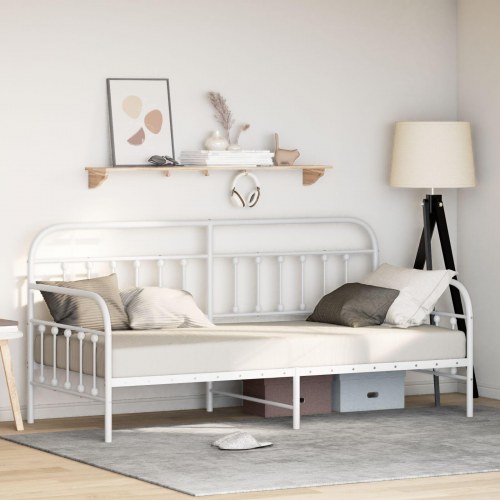 Senge & Sengestel Hvid Metal 90 x 200 cm Sengestel Rektangulær