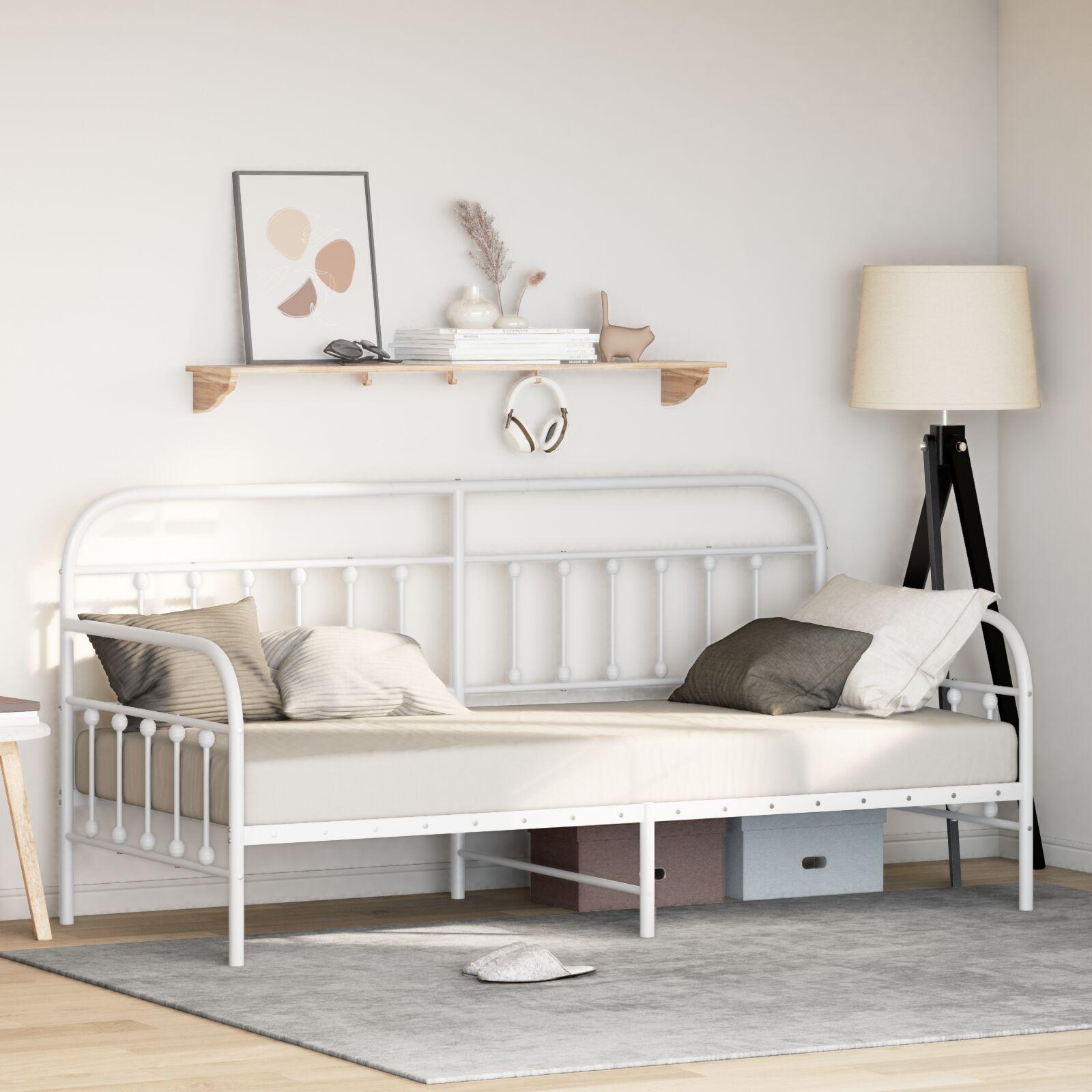 Dagsengramme i hvid - 100 x 200 cm, pulverlakeret stål