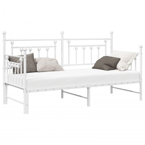 Daybed med trundle Hvid 80x200 cm Stål