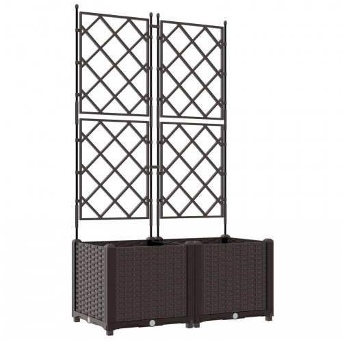 Have Plantekasse med Trellis 2 stk Brun 80x40x143 cm