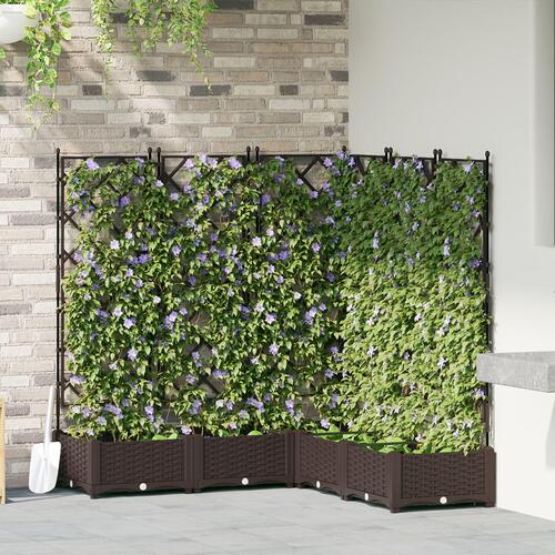 Havekrukke med espalier 5 dele Brun 120x120x125,5 cm