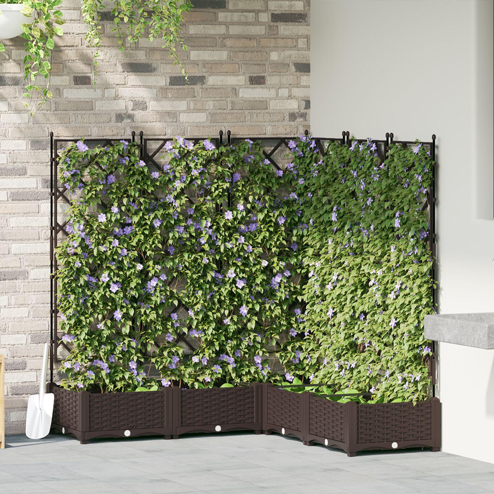 Havekrukke med espalier 5 dele Brun 120x120x125,5 cm