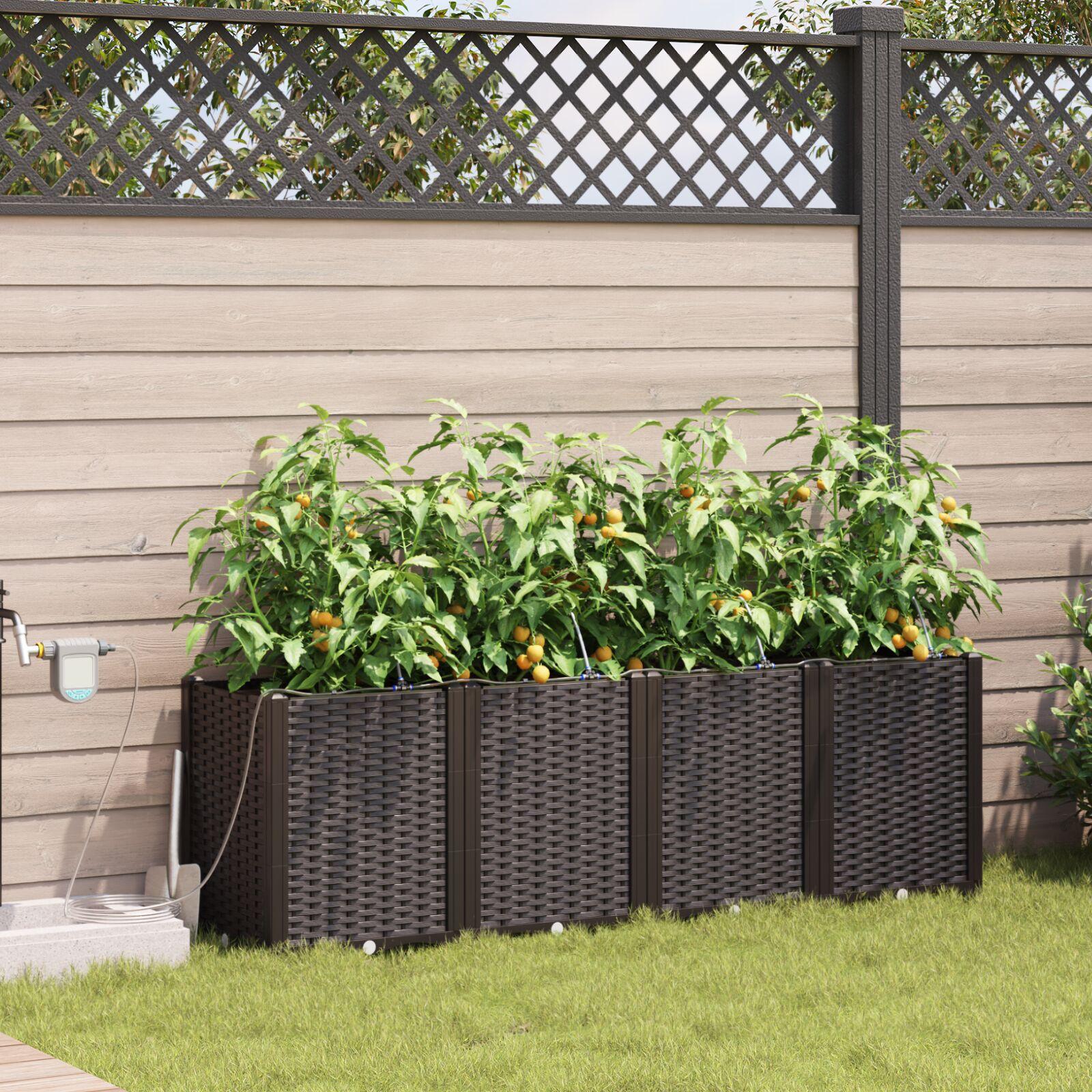 Haveplanter med Vanding System 4 stk Brun