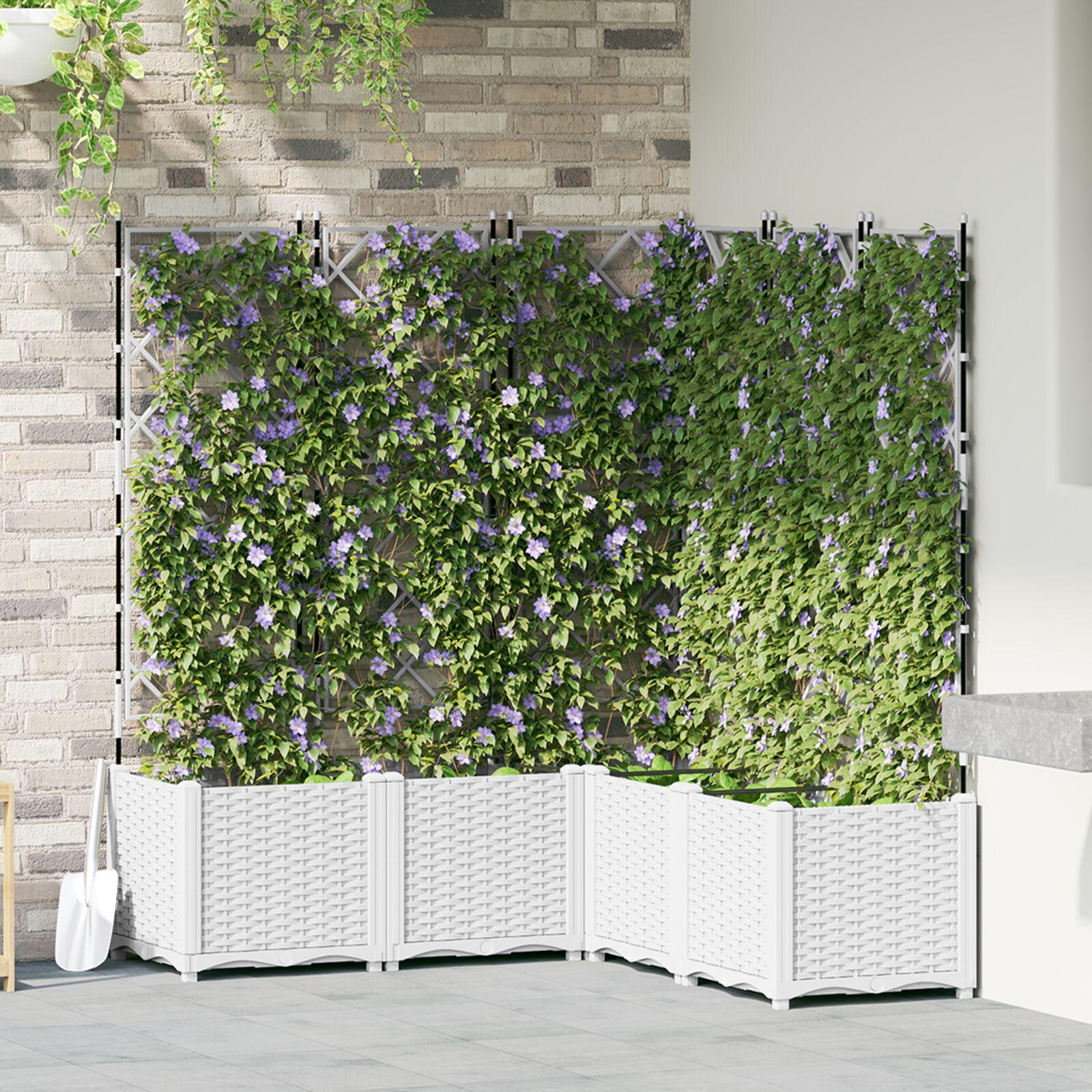 Haveplante med Espalier 5 stk Hvid 120x120x143 cm