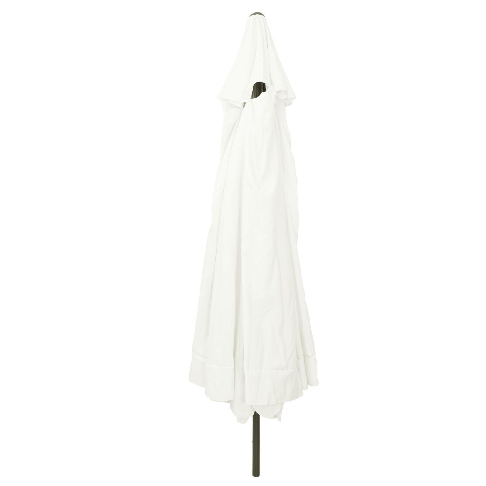 Haveparasol Hvid og sort 395 x 395 x 245 cm Polyester og Stål