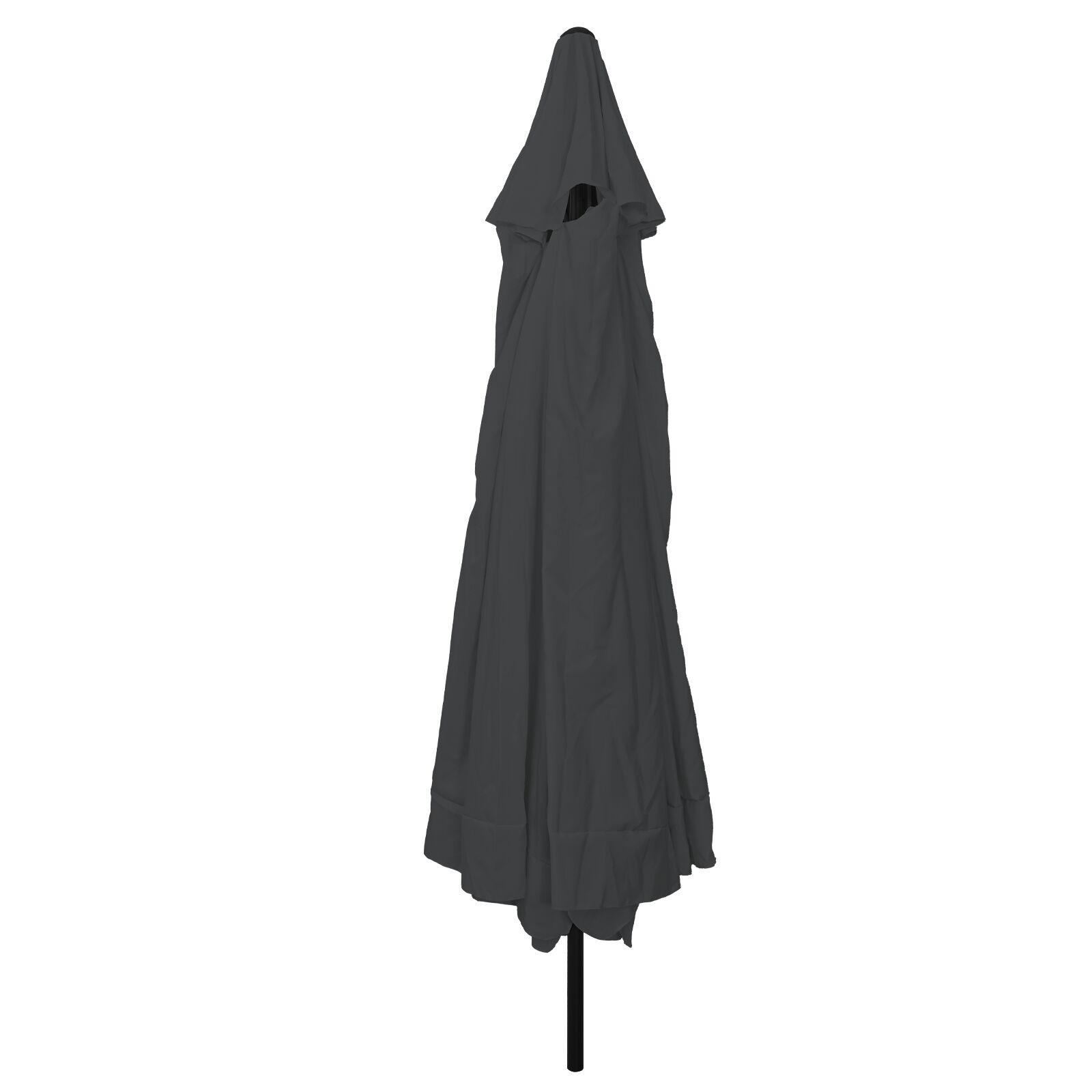 Haveparasol Anthracit og sort 395 x 395 x 245 cm Polyester og Stål