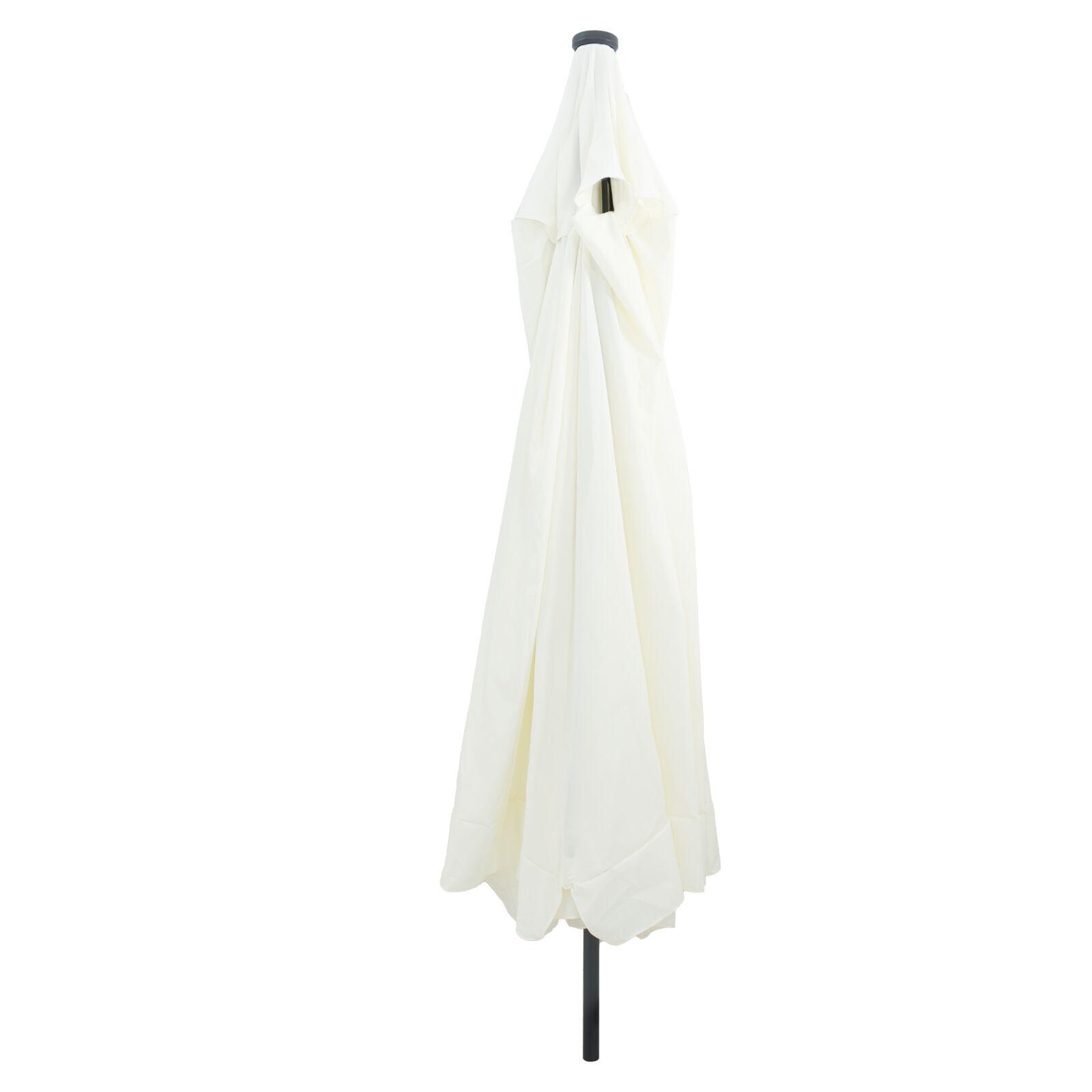 Haveparasol Hvid og sort 395 x 395 x 245 cm Polyester og Stål