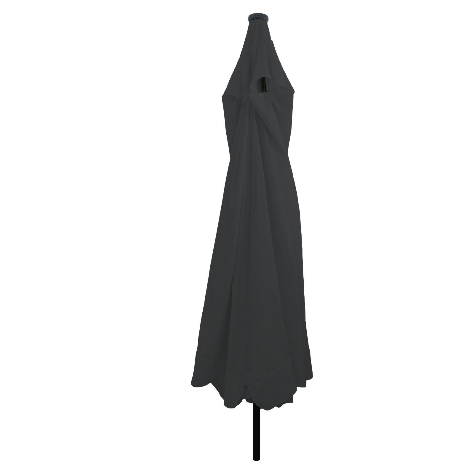 Haveparasol Anthracit og sort 395 x 395 x 245 cm Polyester og Stål