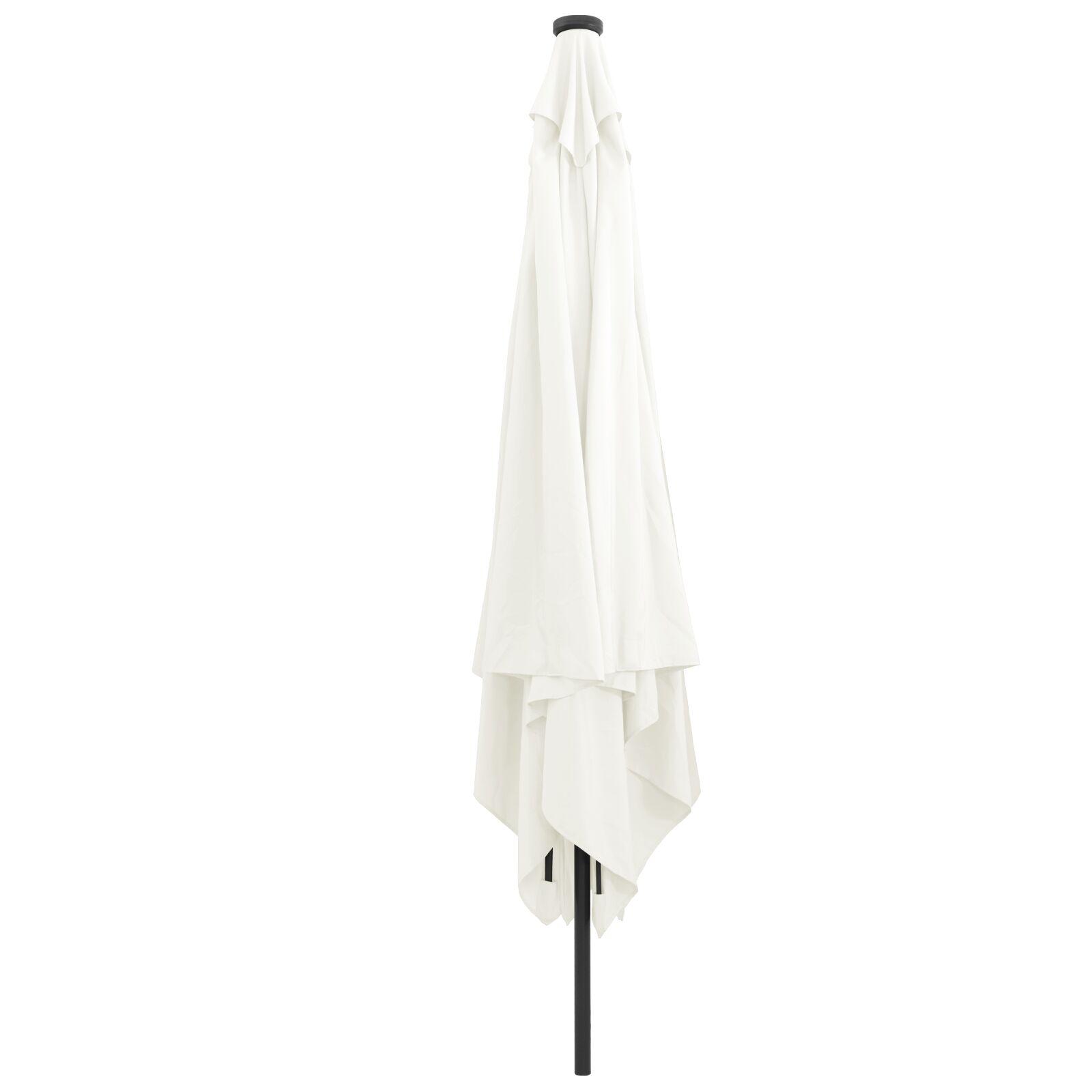 Haveparasol Hvid og sort 295 x 295 x 245 cm Polyester og Stål
