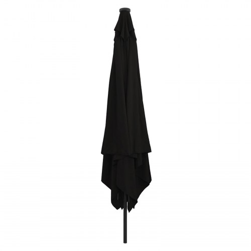 Firkantet Haveparasol med LED Lys 295x245 cm Sort