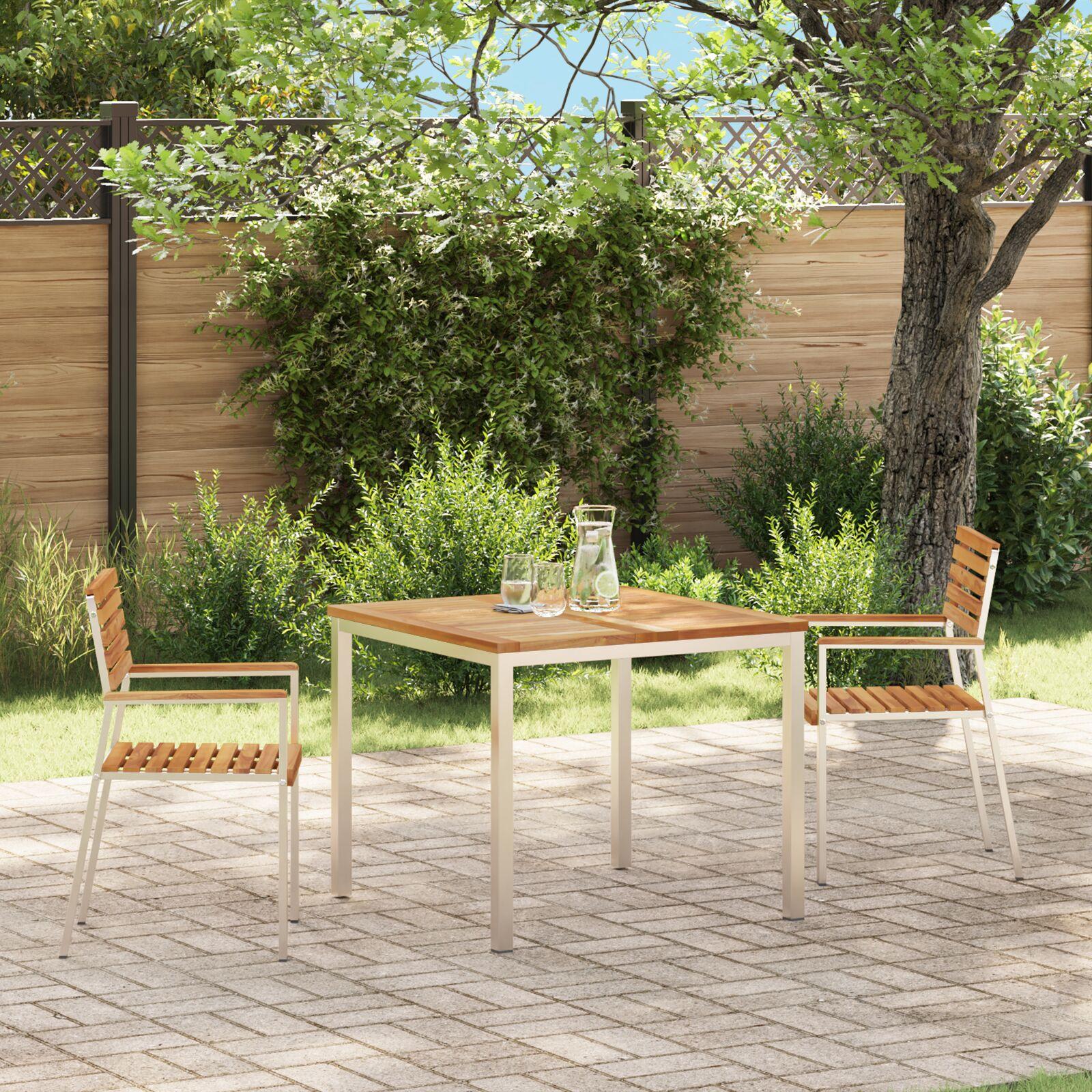 Have Stol 2 stk Brun 56 x 54.5 x 87cm Massivt teaktræ