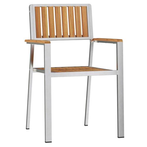 Havestole Sæt Sølv Teaktræ Standard Ergonomisk Havestol
