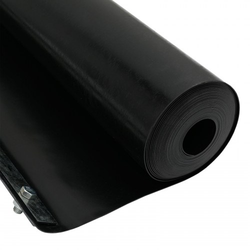 Rodbarriere med forbindelsesrails Sort 0,7x10 m 1,5 mm HDPE
