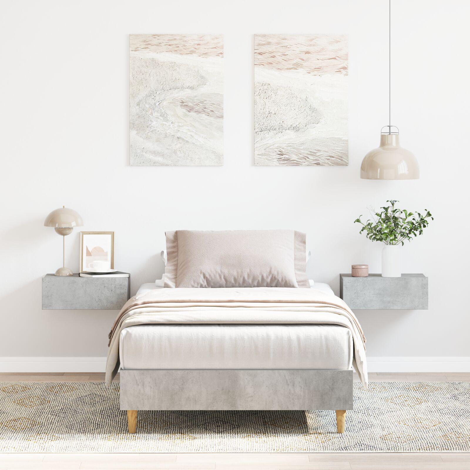 Sengestel Betongrå 90 x 200 cm Konstrueret træ