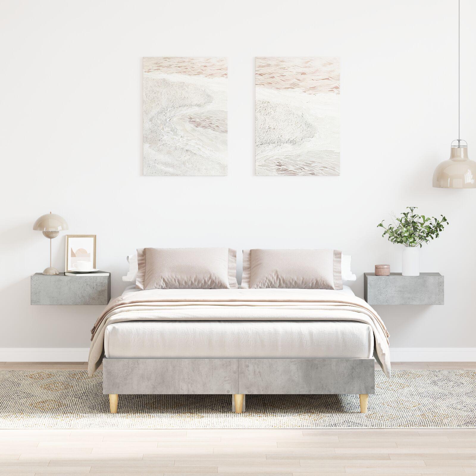 Sengestel Betongrå 120 x 190 cm Konstrueret træ