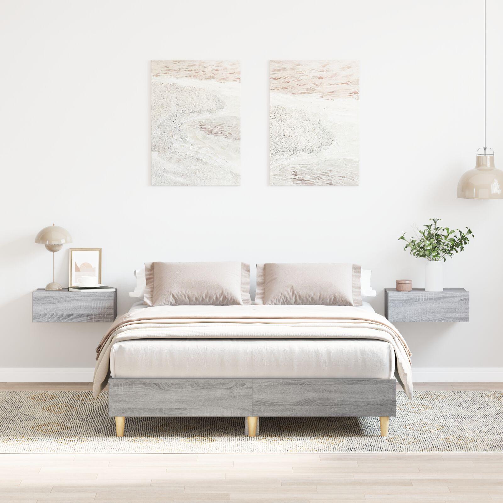 Sengestel Grå sonoma-eg 120 x 190 cm Konstrueret træ