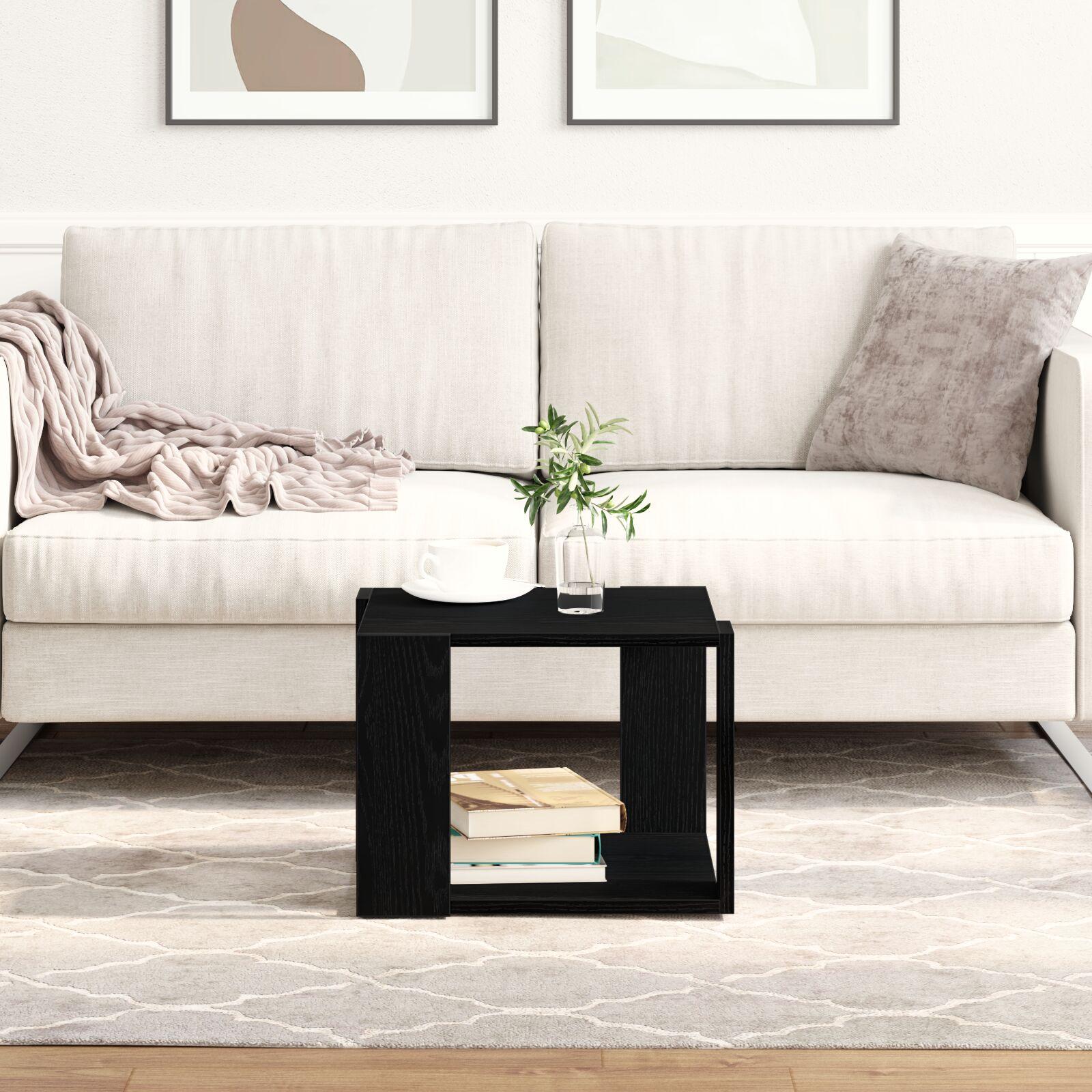 Sofabord Sort eg 40 x 40 x 30 cm Konstrueret træ
