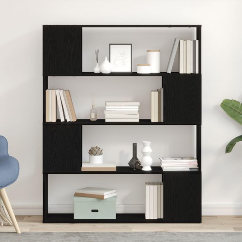 Bogreol Sort Eg 100x24x124 cm Konstrueret Træ