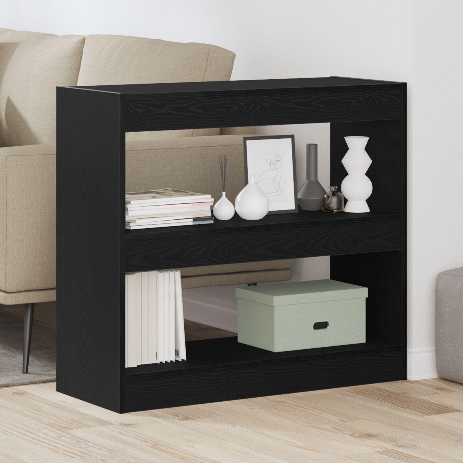 Bogskab 2 pcs Sort eg 80 x 30 x 72 cm Konstrueret træ