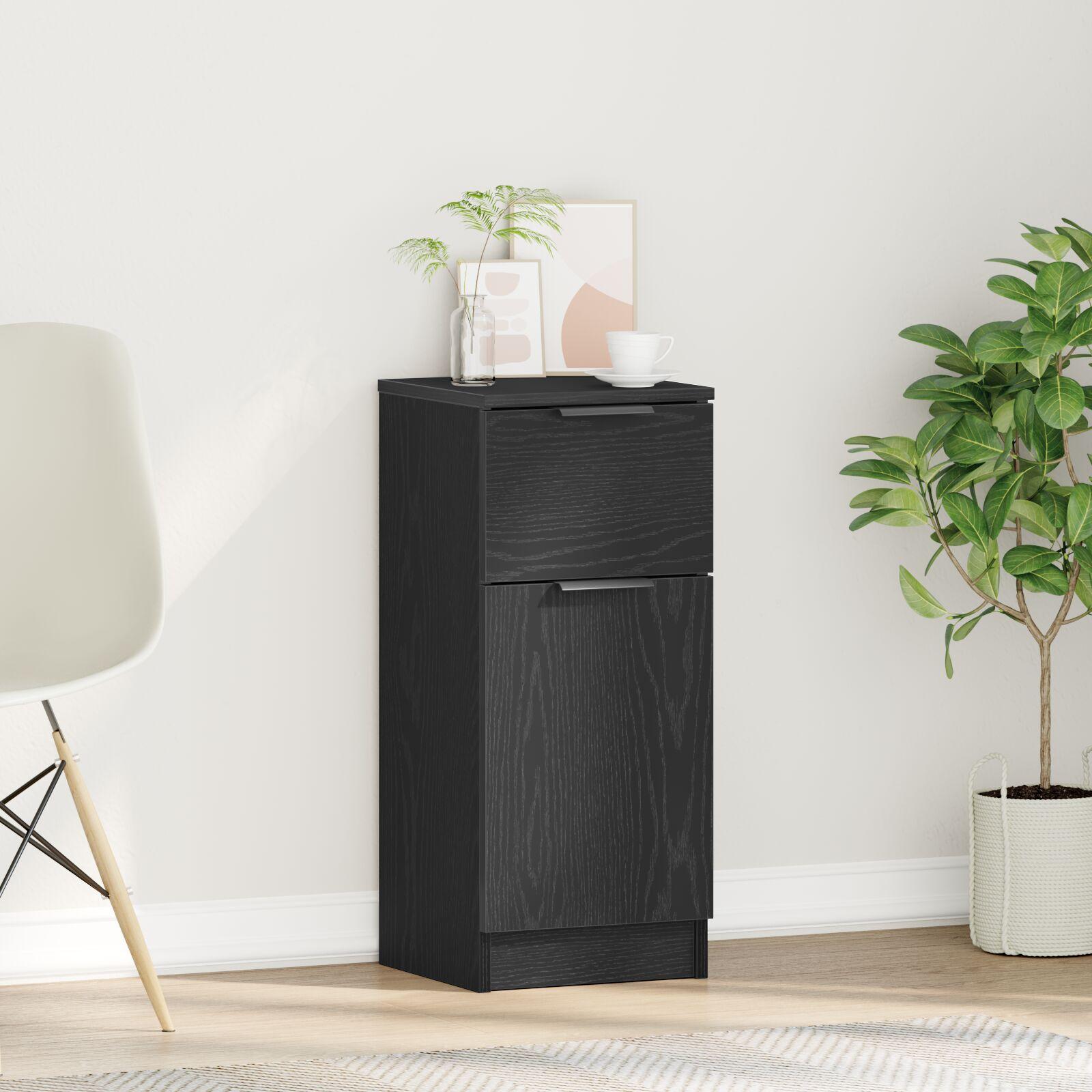 Sidebord Sort Egetræ Sort eg 30 x 30 x 70 cm Konstrueret træ