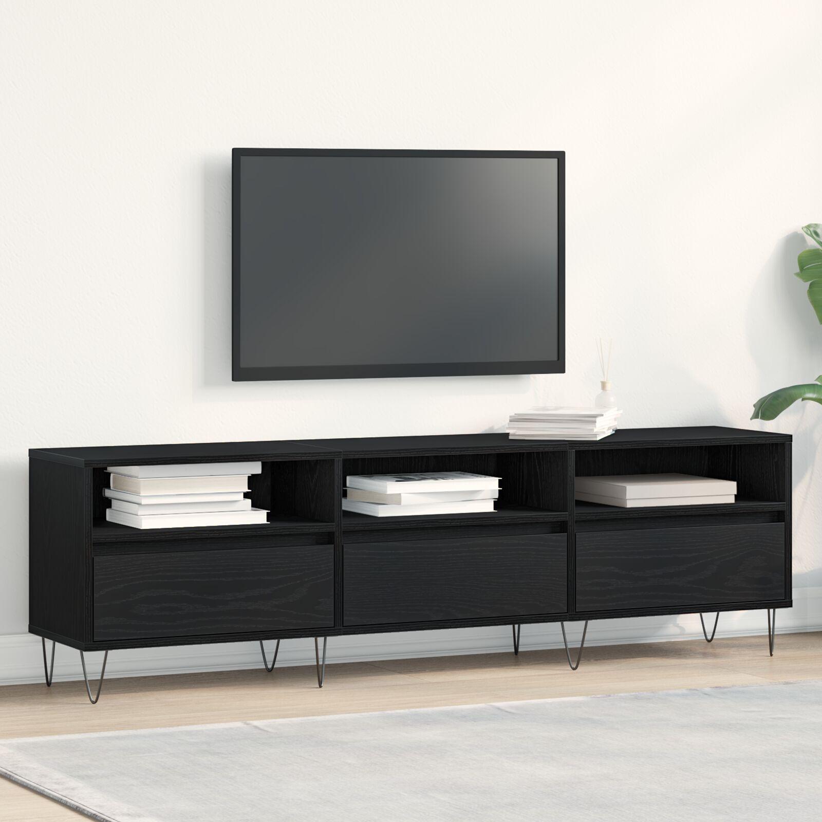 TV-skab Sort eg 150 x 30 x 44.5 cm Konstrueret træ