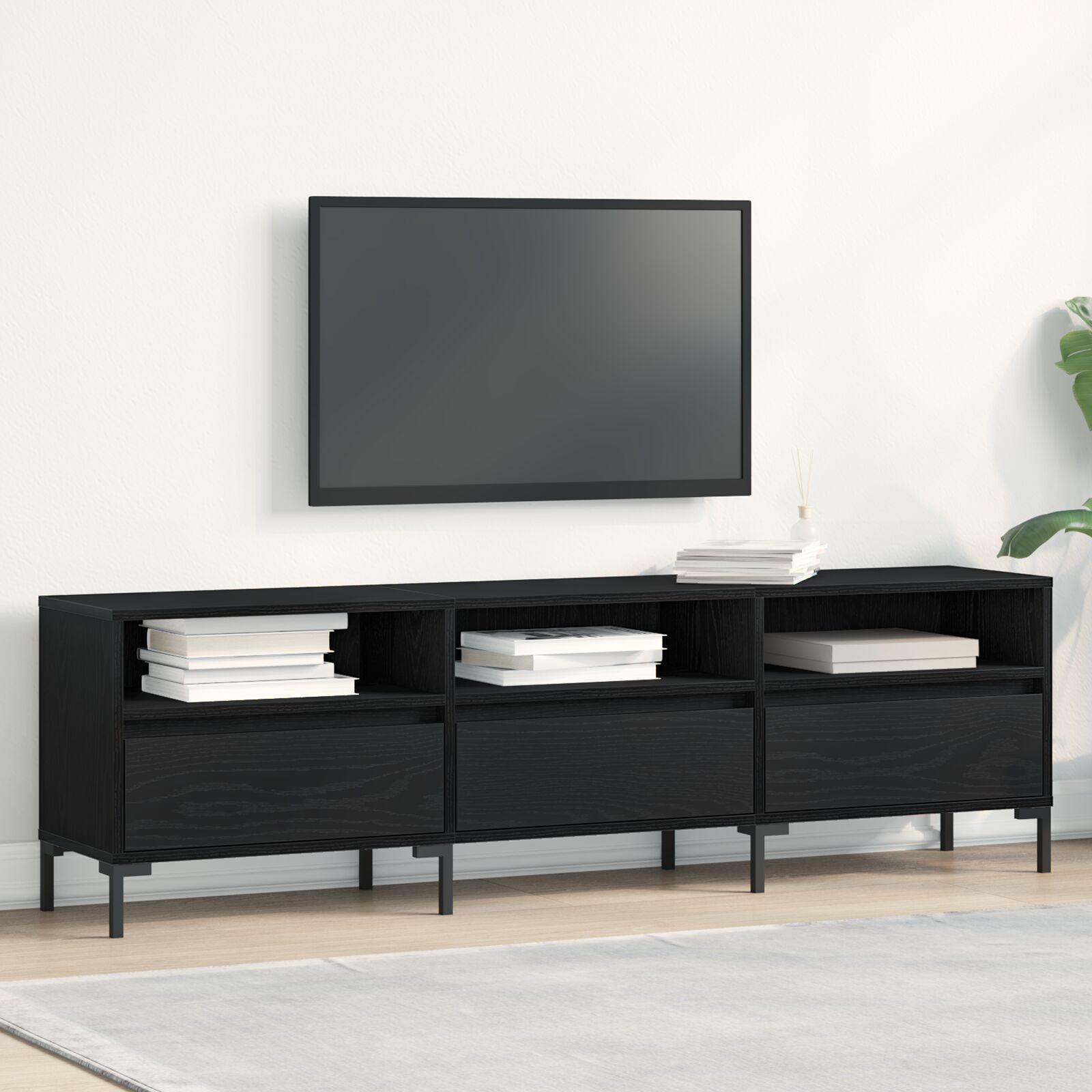 TV-skab Sort eg 150 x 30 x 44.5 cm Konstrueret træ