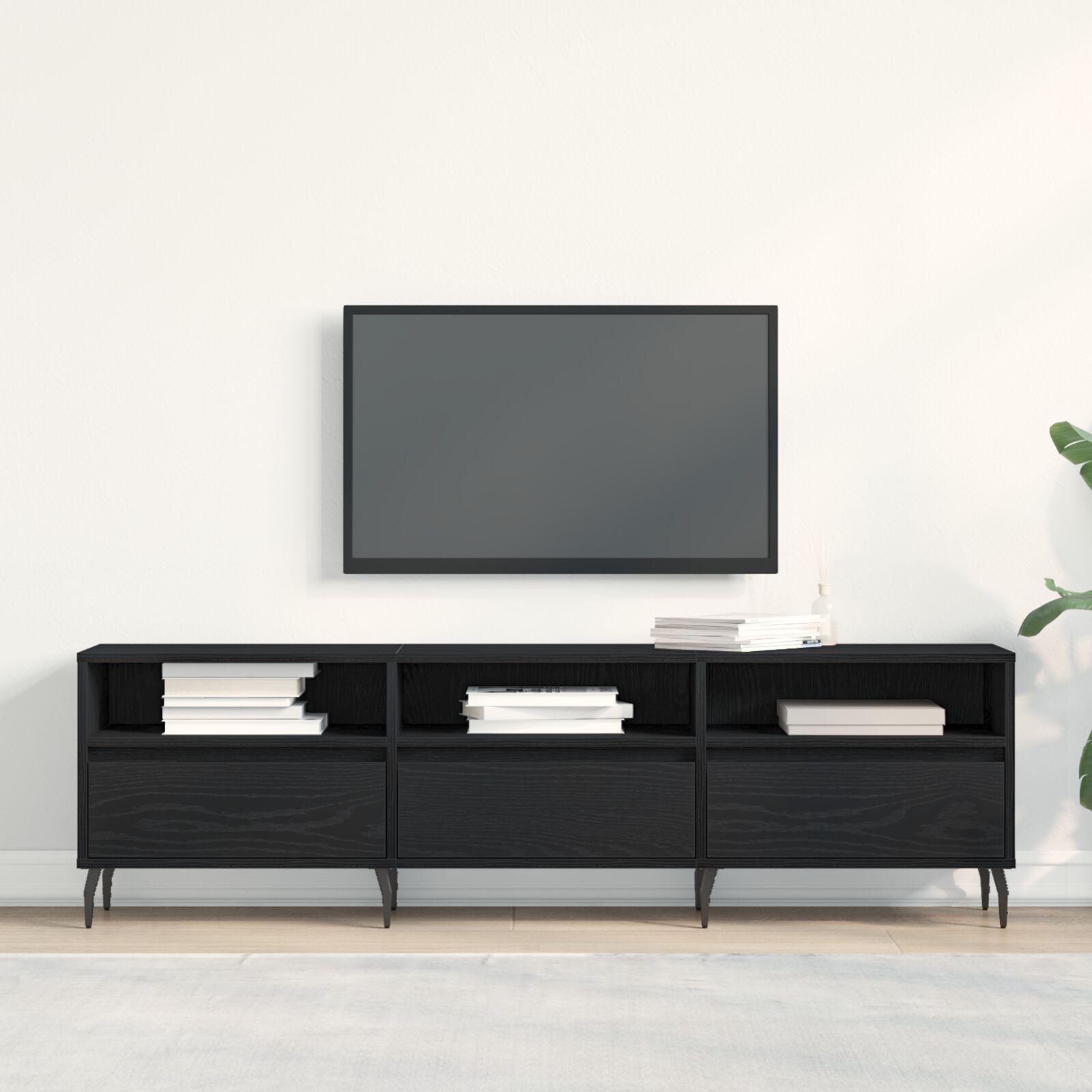 TV-skab Sort eg 150 x 30 x 44.5 cm Konstrueret træ