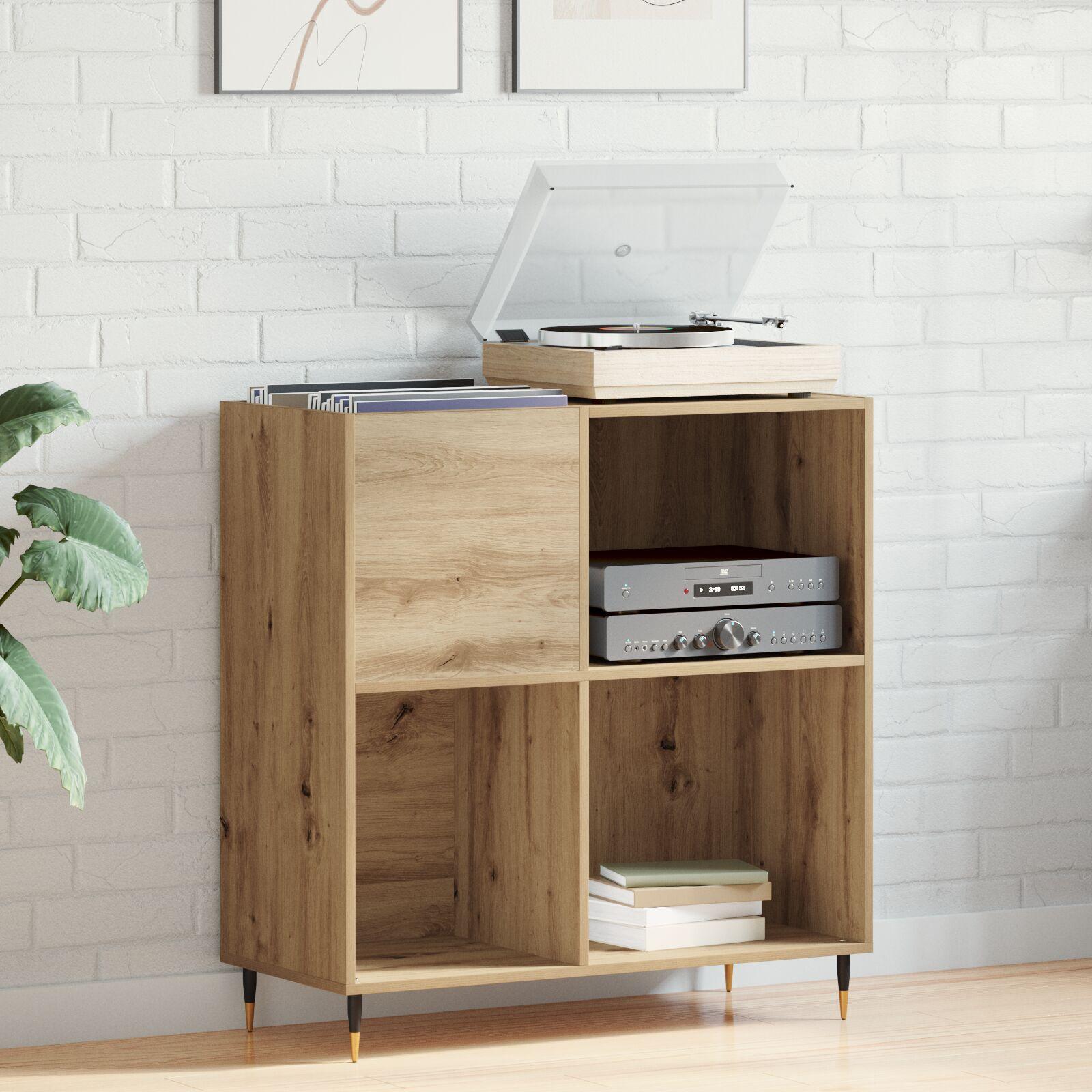 Pladeskab med hylde Gammelt træ 85 x 38 x 89 cm Konstrueret træ