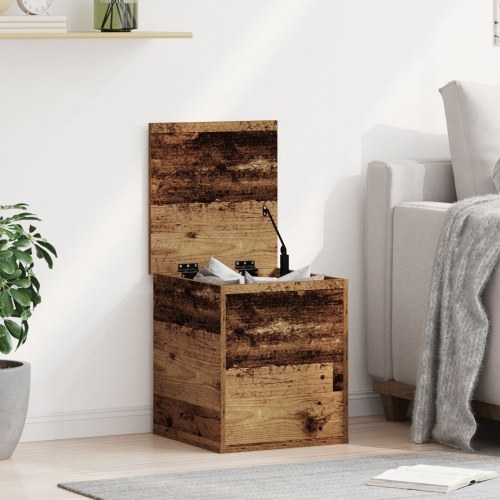 Opbevaringsboks i gammelt træ 40x42x46 cm i ingeniørtræ