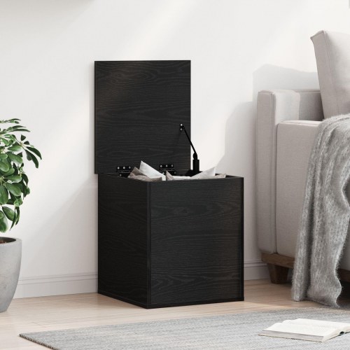 Opbevaringsboks Sort Eg 40x42x46 cm Ingeniørtræ